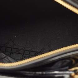 Pre Owned Dior Black Cannage Patent Leather Medium Lady Dior Tote