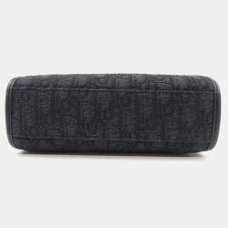 Pre Owned Christian Dior Safari North South Black Oblique Canvas Handbag 