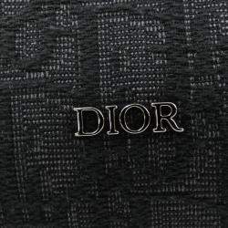 Pre Owned Christian Dior Safari North South Black Oblique Canvas Handbag 