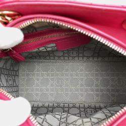 Pre Owned Christian Dior Lady Medium Pink Leather Handbag