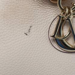 Pre Owned Dior Beige Leather Large Diorissimo Shopper Tote
