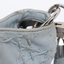 Pre Owned Dior Light Blue Cannage Stitched Leather Lady Dior Hobo