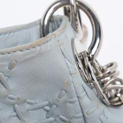 Pre Owned Dior Light Blue Cannage Stitched Leather Lady Dior Hobo