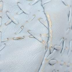 Pre Owned Dior Light Blue Cannage Stitched Leather Lady Dior Hobo
