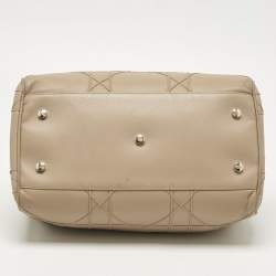 Pre Owned Dior Beige Cannage Leather Granville Polochon Satchel