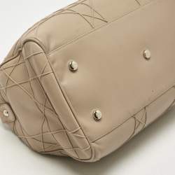 Pre Owned Dior Beige Cannage Leather Granville Polochon Satchel