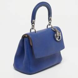Pre Owned Dior Blue Leather Mini Be Dior Top Handle Bag