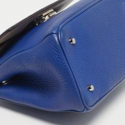 Pre Owned Dior Blue Leather Mini Be Dior Top Handle Bag