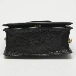 Pre Owned Dior Black Leather D Bee Wallet On Chain