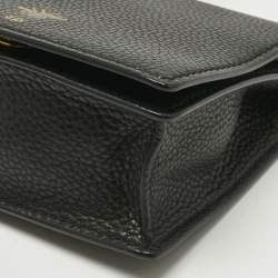 Pre Owned Dior Black Leather D Bee Wallet On Chain