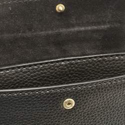 Pre Owned Dior Black Leather D Bee Wallet On Chain