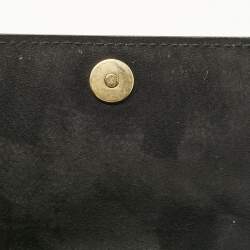 Pre Owned Dior Black Leather D Bee Wallet On Chain