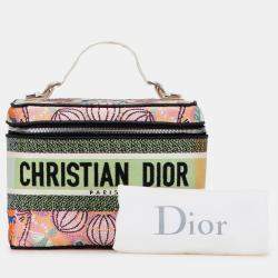 Pre Owned Dior Pink Embroidered Canvas Dior In Lights Dior travel Vanity Case