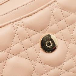 Pre Owned Dior Dusty Pink Cannage Leather Mini My Dior Top Handle Bag