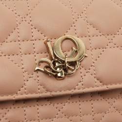 Pre Owned Dior Dusty Pink Cannage Leather Mini My Dior Top Handle Bag