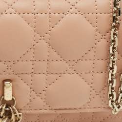 Pre Owned Dior Dusty Pink Cannage Leather Mini My Dior Top Handle Bag