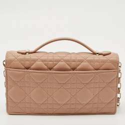 Pre Owned Dior Dusty Pink Cannage Leather Mini My Dior Top Handle Bag