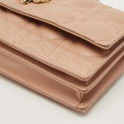 Pre Owned Dior Dusty Pink Cannage Leather Mini My Dior Top Handle Bag