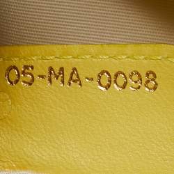 Pre Owned Dior Yellow Woven Effect Leather Diorita Hobo