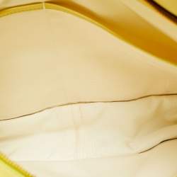 Pre Owned Dior Yellow Woven Effect Leather Diorita Hobo