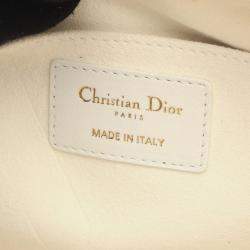 Pre Owned Dior White Medium Lambskin Cannage Dior Vibe Hobo