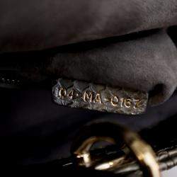 Pre Owned Dior Lady Dior Mini Python Metallic Leather Handbag