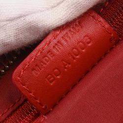 Pre Owned Christian Dior Trotter Red Canvas Shoulder Bag
