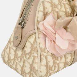 Pre Owned Christian Dior Beige PVC Romanttic Trotter Handbag