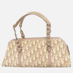 Pre Owned Christian Dior Beige PVC Romanttic Trotter Handbag