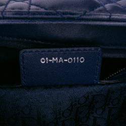 Pre Owned Dior Blue Large Lambskin Cannage Lady Dior
