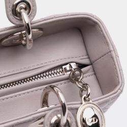Pre Owned Dior Purple Medium Lambskin Cannage Lady Dior