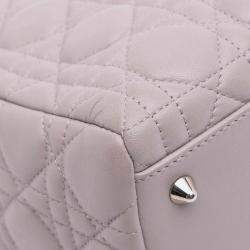 Pre Owned Dior Purple Medium Lambskin Cannage Lady Dior