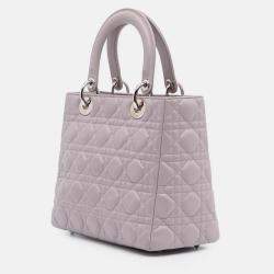Pre Owned Dior Purple Medium Lambskin Cannage Lady Dior