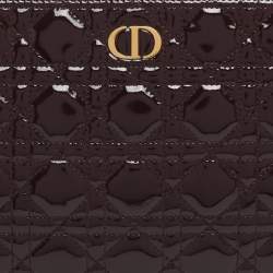 Pre Owned Dior Burgundy Cannage Leather Large Caro Daily Pouch