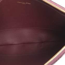 Pre Owned Dior Burgundy Cannage Leather Large Caro Daily Pouch