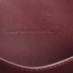 Pre Owned Dior Burgundy Cannage Leather Large Caro Daily Pouch
