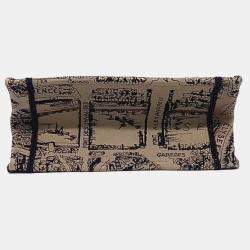 Pre Owned Christian Dior Book Beige/Black Fabric Tote
