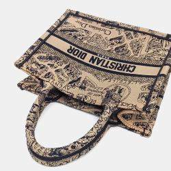 Pre Owned Christian Dior Book Beige/Black Fabric Tote