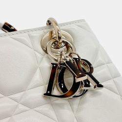 Pre Owned Christian Dior Lady 95.22 White Leather Bag