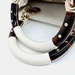 Pre Owned Christian Dior Lady 95.22 White Leather Bag