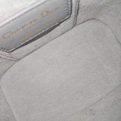 Pre Owned Christian Dior Cannage Grey Leather Micro Vanity