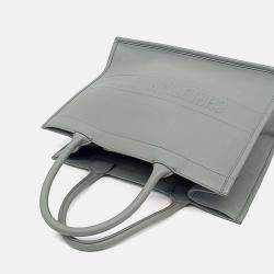 Pre Owned Dior Grey Leather Christian Dior Leather Book Tote Bag