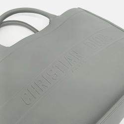 Pre Owned Dior Grey Leather Christian Dior Leather Book Tote Bag