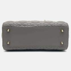 Pre Owned Dior Grey Leather Lady Bag Small