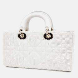 Pre Owned Dior White Fabric Lady D-JOY Medium