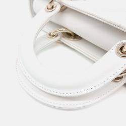 Pre Owned Dior White Fabric Lady D-JOY Medium
