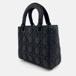Pre Owned Dior Black Leather Ultramatte Lady Bag Small