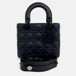 Pre Owned Dior Black Leather Ultramatte Lady Bag Small