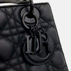 Pre Owned Dior Black Leather Ultramatte Lady Bag Small