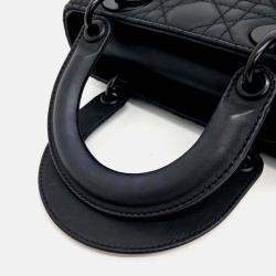 Pre Owned Dior Black Leather Ultramatte Lady Bag Small